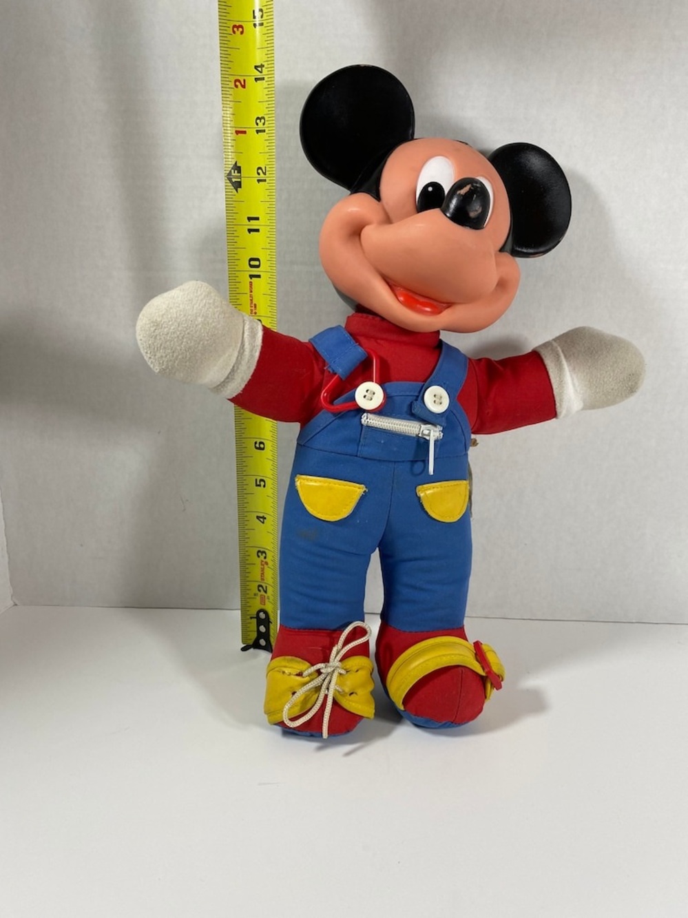 Mattel Learn To Dress Mickey Mouse 14" Doll Figure Vintage Walt Disney 1989